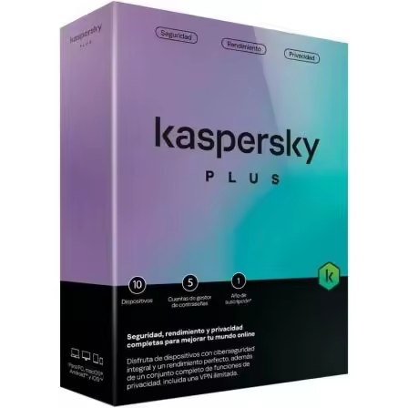 Antivirus Kaspersky Plus/ 10 Dispositivos/ 1 Año - 1