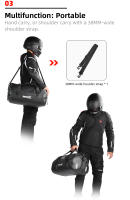 Bolsa De Asiento Para Motocicleta Rhinowalk Impermeable 45L PVC Equipaje Seco Para Viajes Exterior Bolsa De Hombro Pannier - details 6