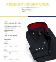 Camisa De Hombre De Alta Gama Con Botones De Cristal Cuello Alto Manga Larga Elástica Para Negocios Y Ocasiones Casual - details 0