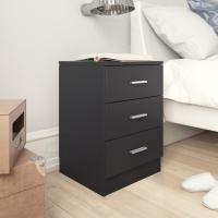 vidaXL Mesitas de noche 2 unidades aglomerado 38x35x56cm Blanco, Negro, Roble Sonoma Mesita habitacion mesitas de noche dormitorio para Salón, Estudio, Mesa Auxiliar - details 7