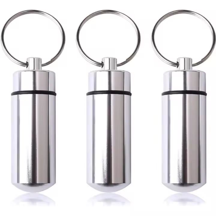 Pastillero de Aluminio resistente a Agua de 3 piezas, pastillero de Bolsillo, pastillero Plisado, estuché para Medicamentos, pastillero resistente a Agua, pastillero Plisado - 1