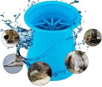 Limpiador de Huellas para Perros  Limpiador Pata Perro Mascota portátil Limpiador Taza de Limpieza para Mascotas para Limpiar Pies Sucios de Mascotas y Perros Gatos Masaje Aseo Sucio Garras (Azul) - details 4