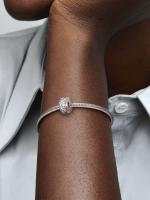 Pandora - Charm with clip de pavé transparente-Plata de Lei - details 3