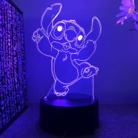 Lámpara De Mesa Anime Stitch 3D Luz Nocturna Cambio De Color 16 Brillo Ajustable Regalo De Cumpleaños Y Navidad Para Niños - details 5