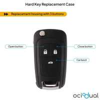 Ociodual Carcasa Llave de Mando 3 Botones hueco de logo para Opel Astra Insignia Zafira, Funda Rígida Shell Case Cover - details 2