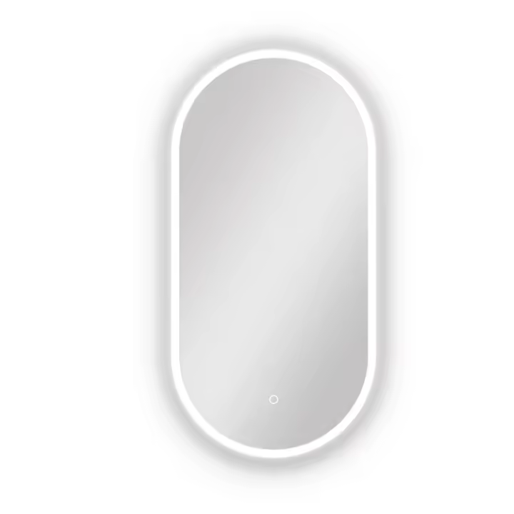 Aica Espejo de baño LED 45 x 90 cm, ovalado, antivaho, luminosidad regulable - 1