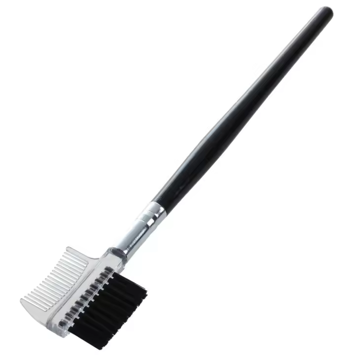 Peine de cejas de doble cara para mujer, brocha de cejas, soporte de madera, herramienta de maquillaje cosmético, 1 piezas - 1