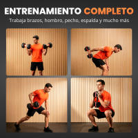 RELAXTY Mancuerna Ajustable 24 kg 15 en 1– Pesas Regulables de 2,5 a 24 kg con Diseño Compacto Todo en Uno - details 0