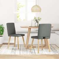 vidaXL Sillas de comedor giratorias 2 unidades tela en color Gris claro/Negro/Crema y más | cómodas modernas ergonómicas para comedor cocina salón hogar - details 9