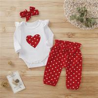 Conjunto De Ropa Para Bebé Niña Nueva Nacida 3PCS Camiseta De Manga Larga Corazón + Pantalón + Diadema Moda Para Bebés De 0 a 18 Meses - details 2