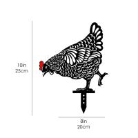 Estatua De Silueta De Pollo Vacío De 10 Pulgadas Arte De Jardín Decorativo De Hen Realista Adorno Para Exterior Material Plástico - details 9