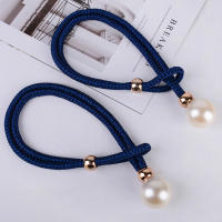 Paquete De 2 Correas Para Cortinas De Lujo Con Perlas Decorativas Accesorios Para Cortinas De Algodón Material De Lana - details 0
