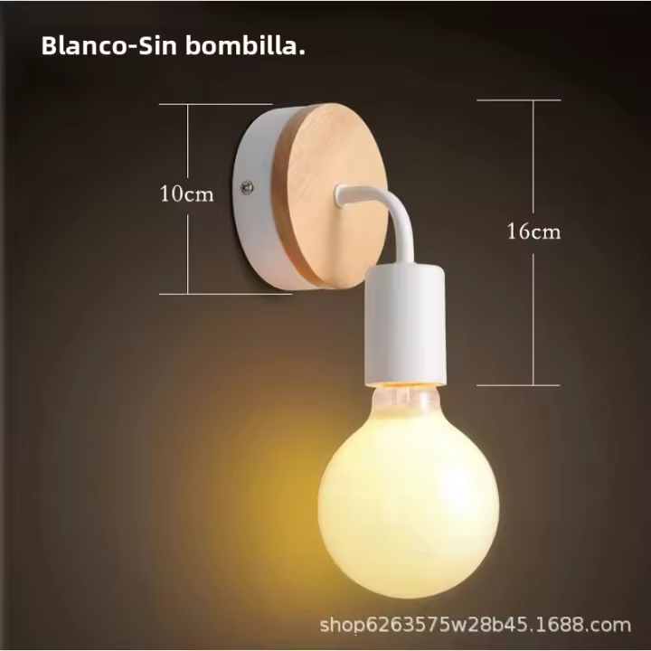 Base De Lámpara Nórdica De Madera E27 Retro Soporte Para Luz De Mesa Y Pared Iluminación Interior Para Dormitorio Y Sala De Estar Decoración Negra De Hogar Fijaciones - 1