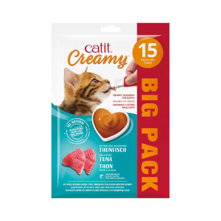Snacks cremosos para gatos Catit Creamy – 15 Tubos Atún - 1