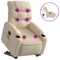 vidaXL Sillón de masaje eléctrico reclinable elevable tela Gris claro, Gris oscuro, Negro Sillon Dormitorio Sillon Comodos Silla Relax Sillón Sofá - details 0