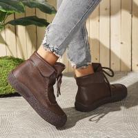 SP Nuevas Botas individuales de otoño Y invierno para Mujer, hecho a mano, estilo retro, casual, de Suela Gruesa, comodas, Con Cordones y Suela suave. - details 6