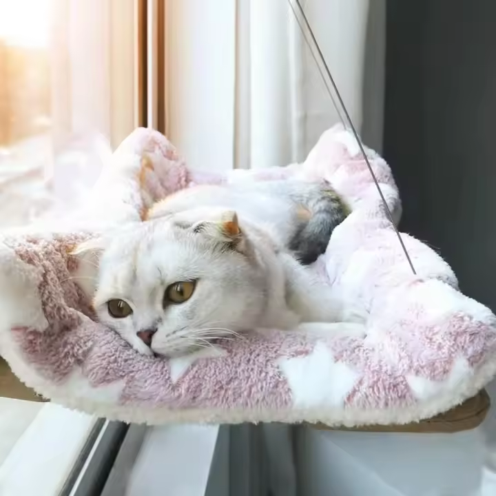 Cama Colgante Para Gatos Con Red De Hamaca Hogar Para Gatos Jóvenes Y Adultos Soporte De 20kg Para Verano Y Invierno Manta De Sol Para Descanso - 1