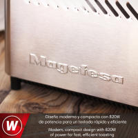 MAGEFESA JOUR Tostadora de 820W para 2 Rebanadas o Tostadas, Cuenta con una Bandeja Recogemigas y 3 Funciones, Posee 7 Niveles de Tostado y Ranura Ancha - details 3