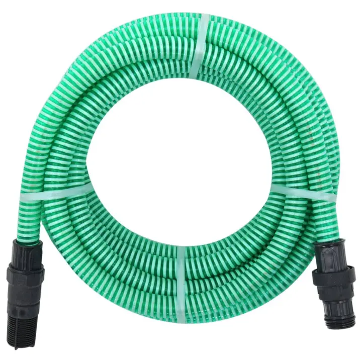 vidaXL Manguera de succión con conectores de PVC PVC verde 26 mm 7 m - 1