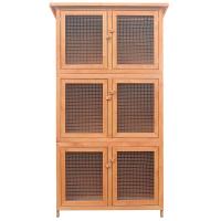 vidaXL Jaula de animales conejera 6 habitaciones madera - details 3