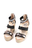 Lyla Wang sandalias cuña alta de esparto con plataforma mujer con cremallera trasera - details 3