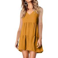 Vestido De Verano Para Mujer Estilo Casual Color Sólido Vestido Sin Mangas Cuello En V A-Line Largo Mini Polyester - details 35