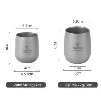 Tomshoo  De Titanio Aislada Para Camping Y Senderismo Vaso Doble Muralla Para Bebidas Resistente Al Agua Hervida Accesorio De Camping Esencial - details 3