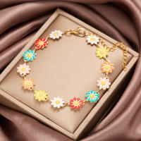 Pulsera De Flores Doradas Con Patrón De Margarita Moda Minimalista Aesthetic Para Mujer Joyería De Boda Y Fiesta Regalo - details 1