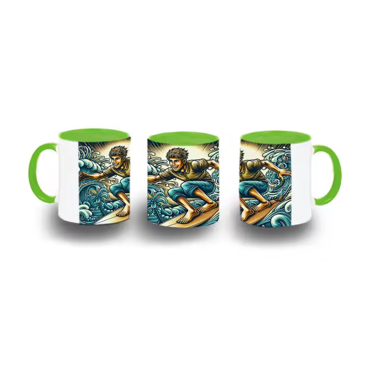 MERCHANDMANIA TAZA COLOR surf surfear surfeador tabla agua verano color mug - 1