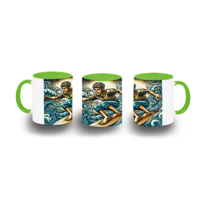 MERCHANDMANIA TAZA COLOR surf surfear surfeador tabla agua verano color mug - 1