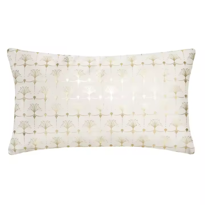 Cojín Atmosphera Tropic IV de Terciopelo Dorado 30 X 50 Marfil - 1