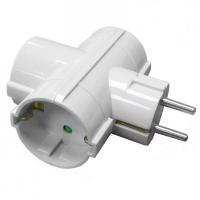 2*Adaptador 3 tomas Schuko, adaptador 3 enchufes, ladron triple, enchufe multiple con 3 tomas, ladron de enchufes 3 x 16A, con proteccion para niños, max 3680W, color blanco, Don Feliz - details 0