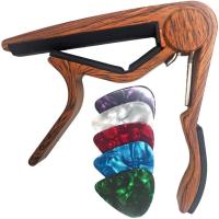 Cejilla Guitarra Española Clásica Profesional Clasica Guitar Capo Ligero Aleación de Aluminio con 5 Púas de Guitarra. - details 0