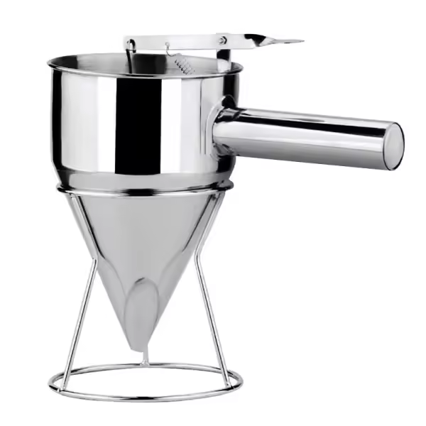 Dispensador de masa, Embudo de Maple inoxidable con soporte para pastes, Donas, magdalenas, panqueques, horneado - 1