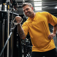 Camiseta Casual Para Hombre Algodón Manga Corta Verano Fitness Running Deporte Entrenamiento Camiseta Sólida Top Maletero - details 5