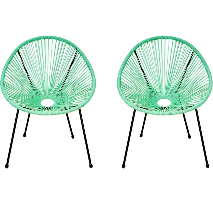 Conjunto de 2 sillones de jardín "Ania" - Verde - 1