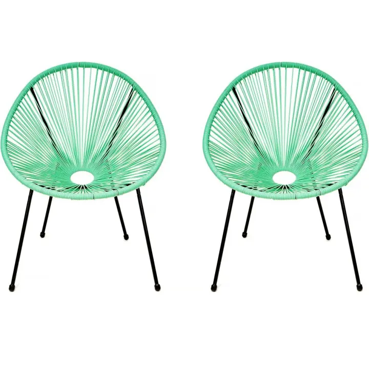 Conjunto de 2 sillones de jardín "Ania" - Verde - 1