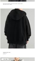 Sudadera De Capucha Para Hombre Estilo Retro Con Cremallera Largo Manga Suelta Chaqueta Gótica Casual De Harajuku Y2K Streetwear - details 6