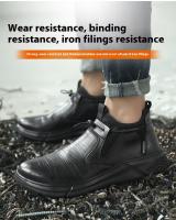 Botas De Seguridad Para Hombre En Cuero Indestructibles Con Punta De Acero Antipinchazos Y Antideslizantes Para Trabajo - details 5