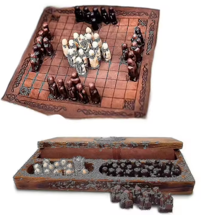 Hnefatafl Board Game, Viking Chess Set, Wooden Chess Set, Adult/child Travel Set With Wooden Box - 1