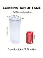 Jars De Almacenamiento De Alimentos Airtight 2.8L Plásticos Con Tapas Reutilizables Y Etiquetas Para La Cocina - details 0