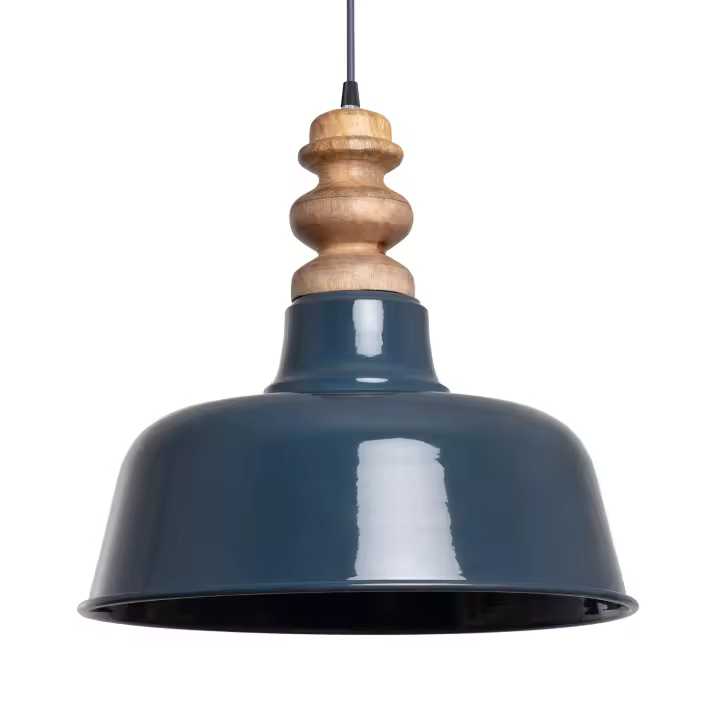 Ledkia Lámpara Colgante Madera y Metal Yash Bela Azul - 1