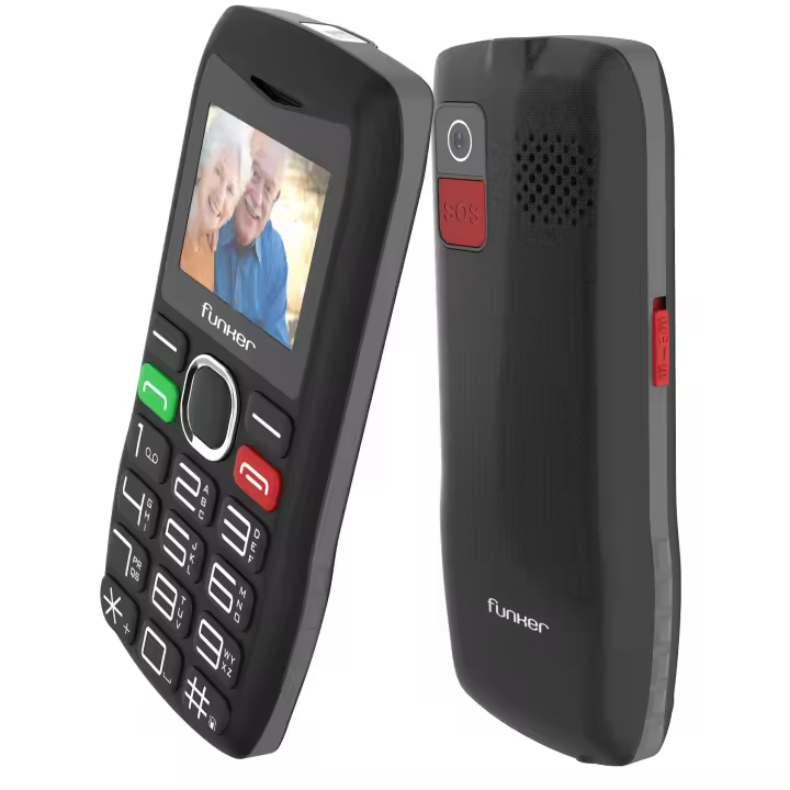Funker C140 Classic 4G - Teléfono Móvil para Personas Mayores con Botón SOS - Teclas Grandes y Volumen Alto -USB-C - Bateria 1000mAh - Pantalla Grande de 1,8 Pulgadas - Fácil de Usar - 1