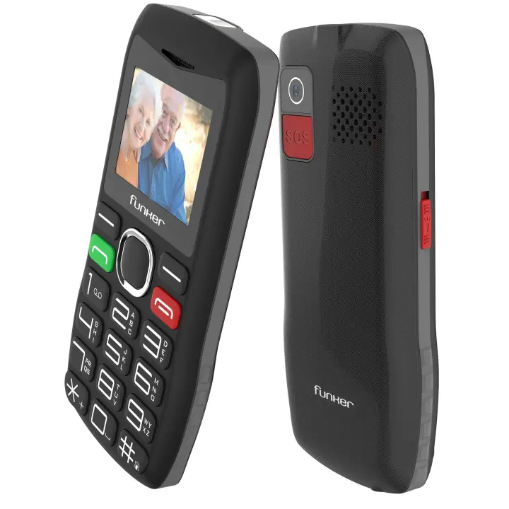 Funker C140 Classic 4G - Teléfono Móvil para Personas Mayores con Botón SOS - Teclas Grandes y Volumen Alto -USB-C - Bateria 1000mAh - Pantalla Grande de 1,8 Pulgadas - Fácil de Usar - 1