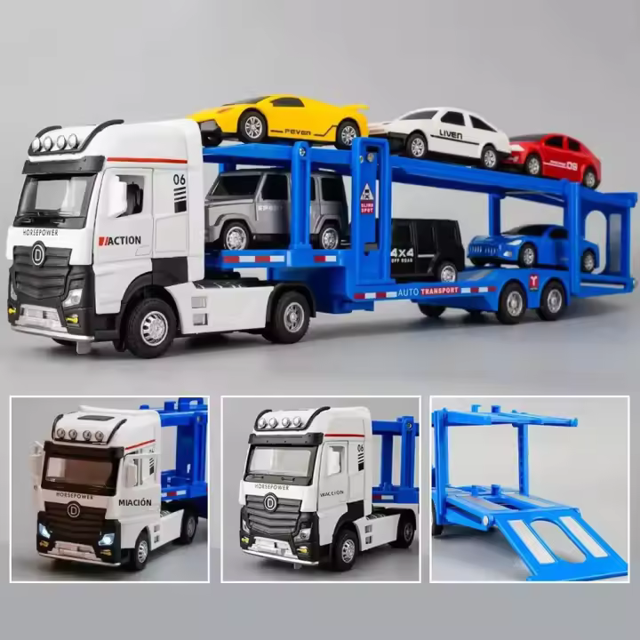 Modelo De Coche De Dos Niveles a Escala 1/32 En Aleación Con Sonido Y Luz Vehículos De Retroceso Para Juguete Colección Regalo - 1