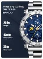 Reloj De Pulsera De Lujo Para Hombres CRRJU Grande Dial En Acero Inoxidable Impermeable Cronógrafo Con Fecha Relogio Masculino - details 3