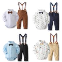 Conjunto Formal De Ropa Para Bebé Niño Primer Cumpleaños Traje De Cumpleaños Primer Año Algodón Suave Colores Sólidos Tallas 0-24 Meses - details 1