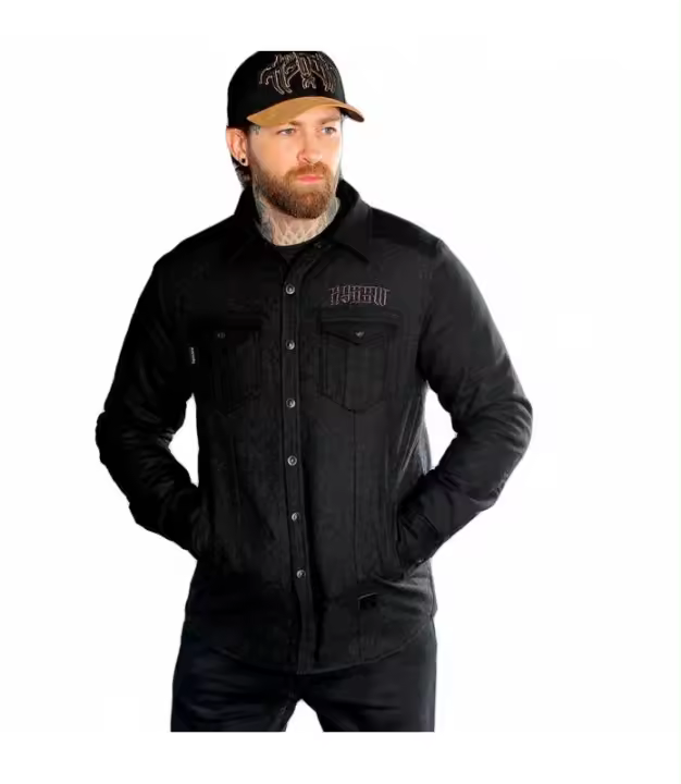 Sobrecamisa Negra Hombre Cierre Broche Presión Street HYRAW SP24-M17 - 1