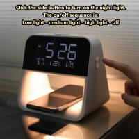 Lámpara De Noche Con Reloj Digital USB De ABS Para Decoración De Hogar Y Oficina Estilo Moderno Sin Batería Incluida - details 4