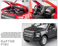Modelo De Coche De Aleación De Latón 1:32 Ford Raptor F150 Con Sonido Luz Y Retroceso Regalo De Navidad Para Niños Juguete De Coche De Escala Grande - details 1